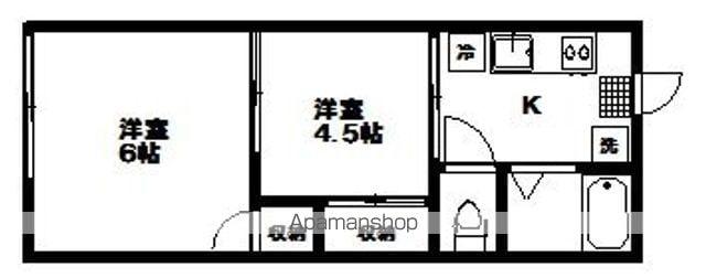 コーポ伊藤(2K/1階)の間取り写真