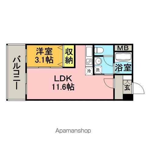 グリュックハイム山王公園前(1LDK/7階)の間取り写真