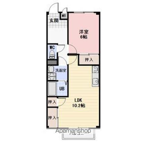 ラ・フィオーレ(1LDK/2階)の間取り写真