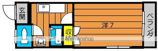 コーラルハイツ郡元(1K/2階)の間取り写真