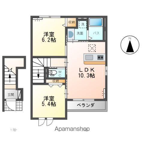 クルール Ⅱ(2LDK/2階)の間取り写真