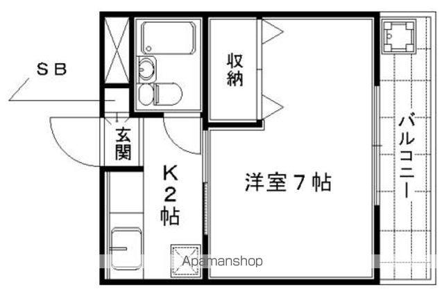 リバティベル(1K/1階)の間取り写真