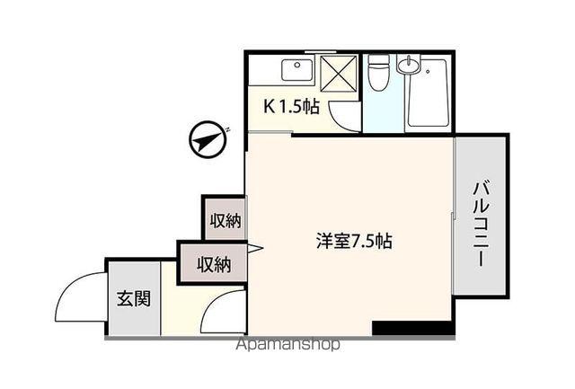 アシスト盛岡マンション(1K/5階)の間取り写真