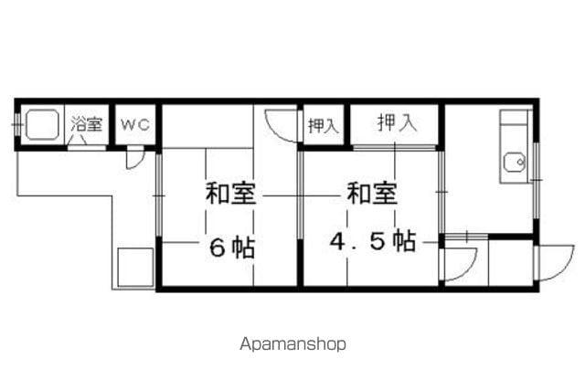 イースト東福寺(2K/1階)の間取り写真