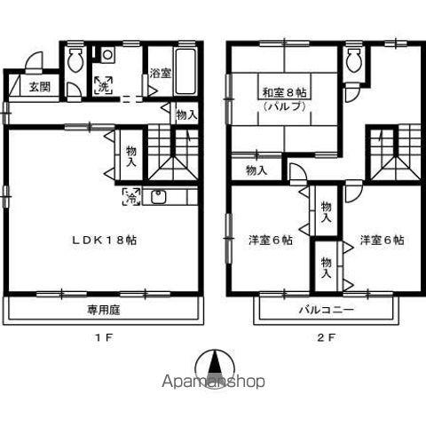 スプルース(3LDK)の間取り写真