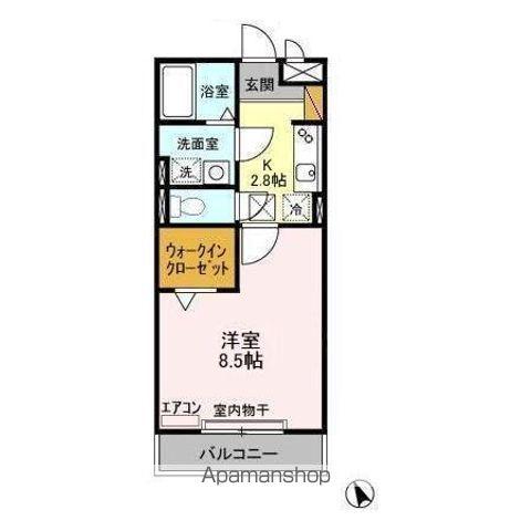 コンフォールK(1K/1階)の間取り写真