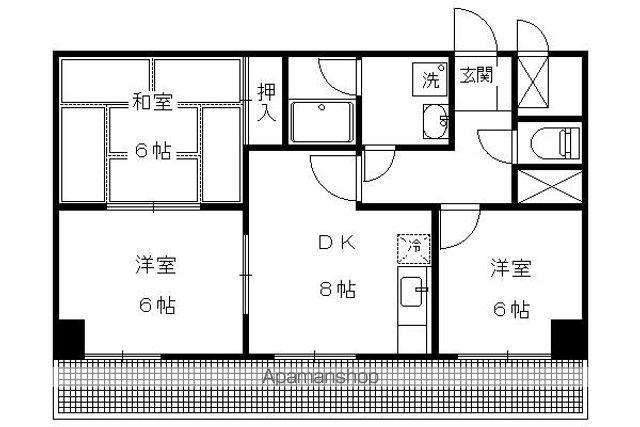 ハイムフロイデン一乗寺(3DK/3階)の間取り写真