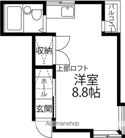 AAラ・イストワール(ワンルーム/2階)の間取り写真