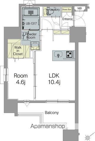 エンクレスト天神TERRACE(1LDK/9階)の間取り写真