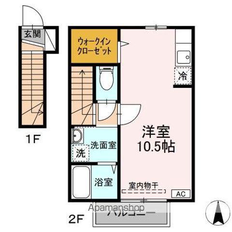 千富館 西館(ワンルーム/2階)の間取り写真