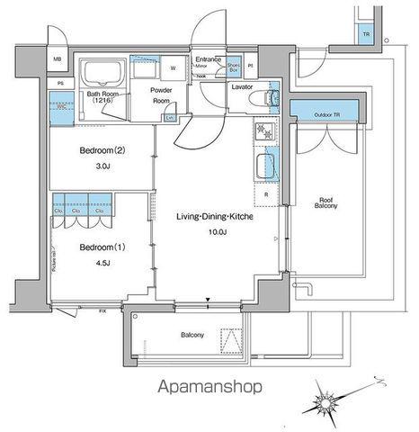 ルフォンプログレ中野坂上(2LDK/3階)の間取り写真