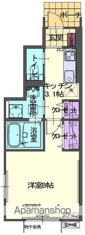 GRAN HILLS SUWA(1K/1階)の間取り写真