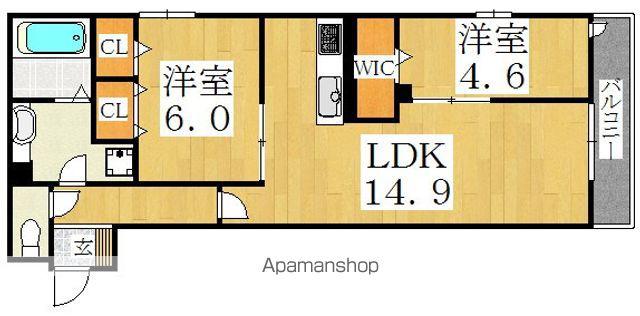 ラミアカーサ上住吉(2LDK/1階)の間取り写真