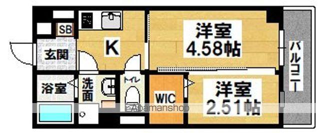 NU長居公園(2K/4階)の間取り写真