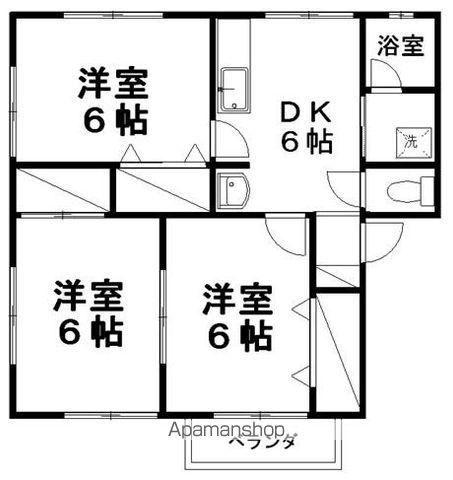 プティ・シャトー(3DK/2階)の間取り写真