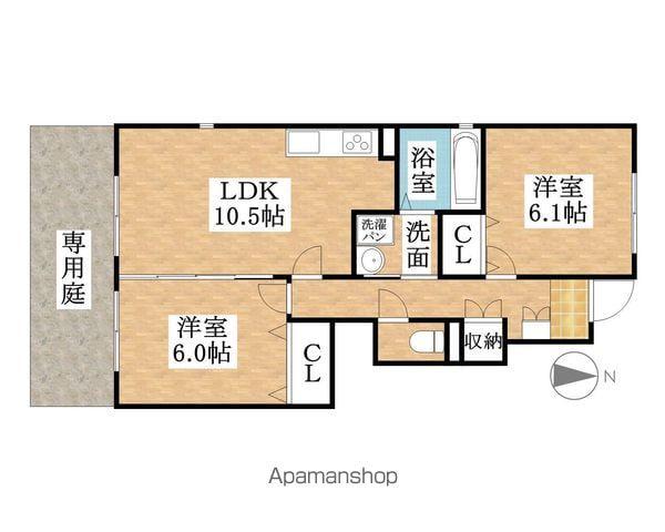 シェ・モア(2LDK/1階)の間取り写真