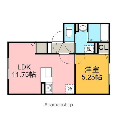 ボヌール北柏木Ⅰ(1LDK/1階)の間取り写真
