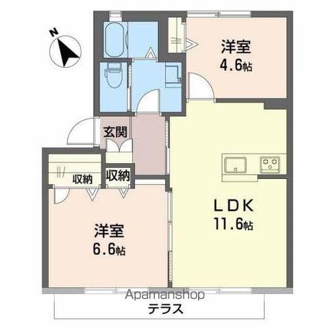 ラフォンテーヌ(2LDK/1階)の間取り写真