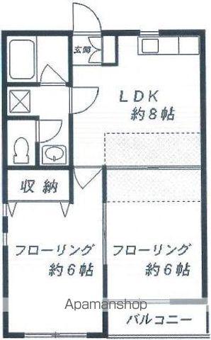 TWINZ深大寺ⅠⅡ(2DK/2階)の間取り写真