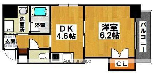 一条通TKハイツ(1DK/8階)の間取り写真