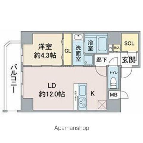 GRAN PARK COURT(1LDK/8階)の間取り写真