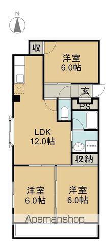 リブイン青山東棟(3LDK/1階)の間取り写真