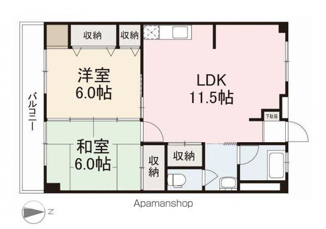 中村第一ビル(2LDK/4階)の間取り写真