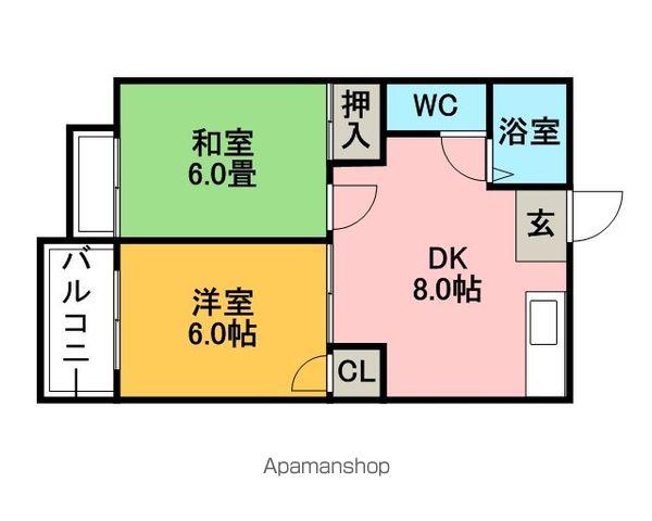 Mコーポ(1LDK/2階)の間取り写真