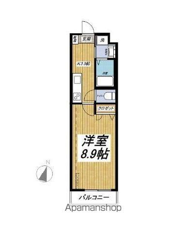 アゼリアコート(1K/2階)の間取り写真