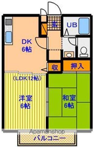 ジョイフルライフサトウB棟(2DK/1階)の間取り写真
