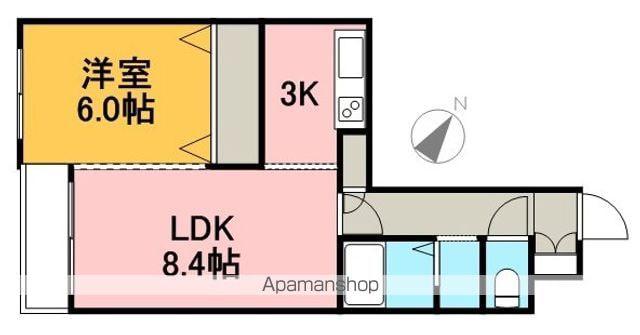 エスパシオ白石(1LDK/3階)の間取り写真