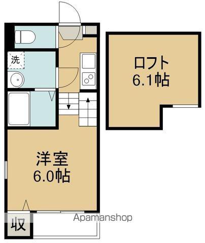 ハーモニーテラス高砂Ⅶ(1K/2階)の間取り写真
