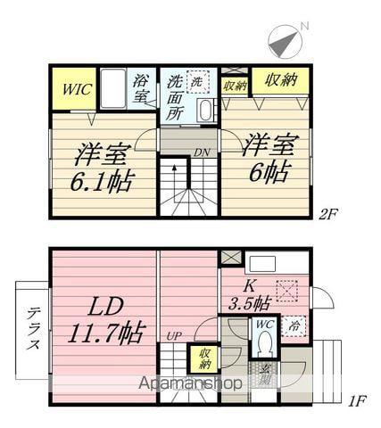 メゾンドール(2LDK)の間取り写真