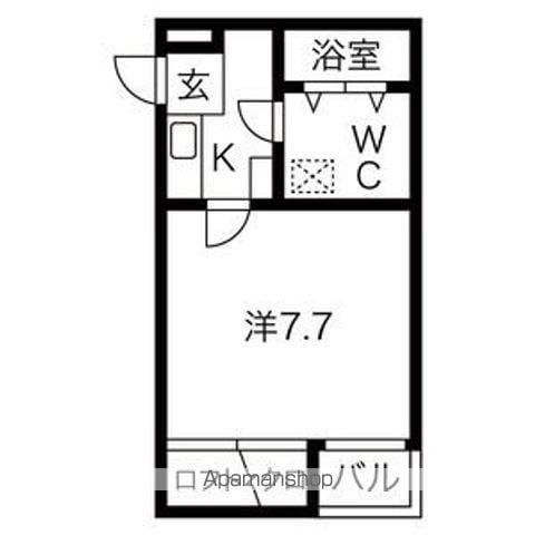 インフィニティ今池(1K/1階)の間取り写真