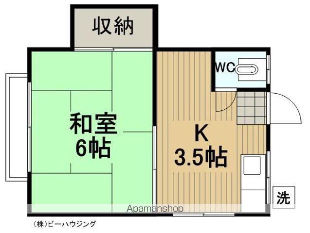ハイムトルース6(1K/2階)の間取り写真