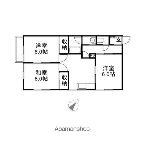 イーストタウン D棟(3K/2階)の間取り写真