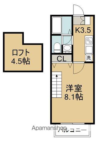 TORINOⅡ(1K/1階)の間取り写真