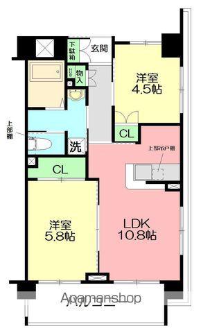 パノラマ南鴨宮(2LDK/2階)の間取り写真