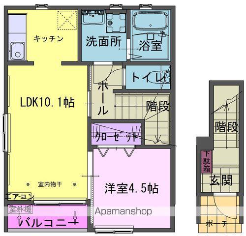RUHE A(1LDK/2階)の間取り写真