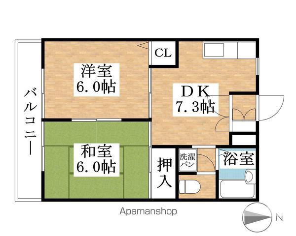 グルニエール師勝(2DK/2階)の間取り写真