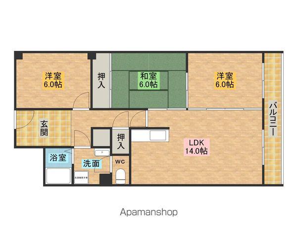 ラームズプラザ(3LDK/5階)の間取り写真