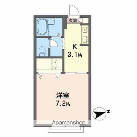シャーメゾングリーンヒルズ(1K/2階)の間取り写真