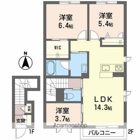 シャーメゾン瀬戸内(2SLDK/2階)の間取り写真