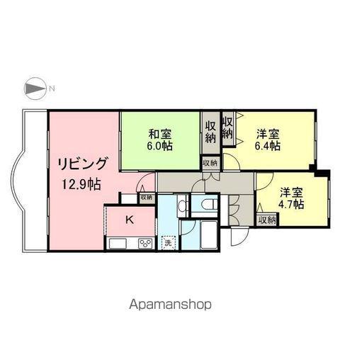 ブラン・シャトー(3LDK/1階)の間取り写真