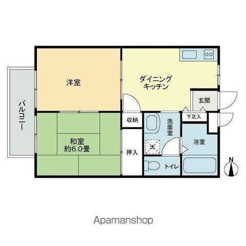 フォブール木内(2DK/1階)の間取り写真