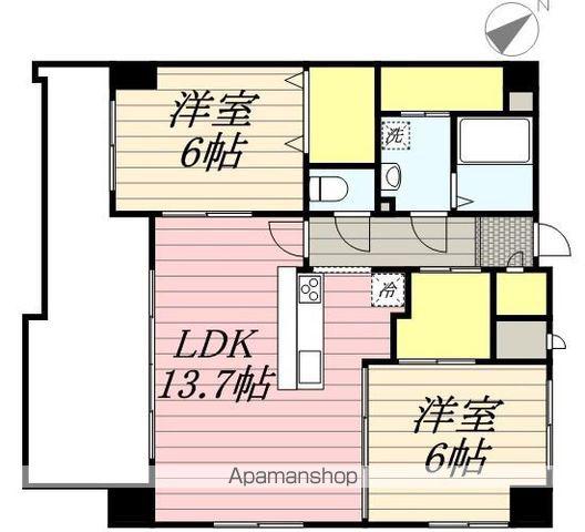 アクシオン箱崎東グランデ(2LDK/10階)の間取り写真