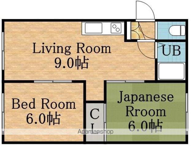ラフォーレ50(2DK/4階)の間取り写真