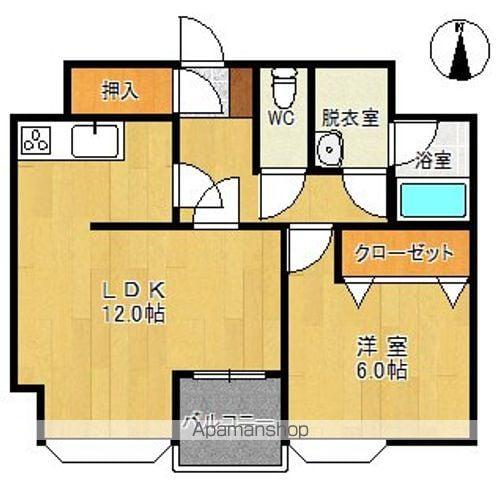 NC西3・4マンション(1LDK/5階)の間取り写真