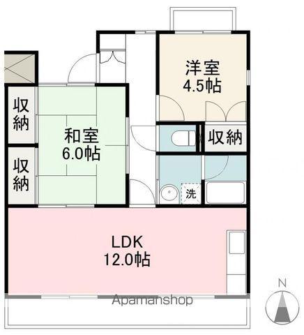 シーサイドハイツ屋島(2LDK/3階)の間取り写真