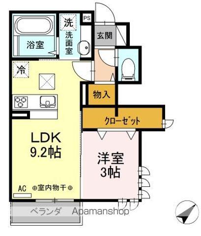 アルシオーネ(1LDK/1階)の間取り写真